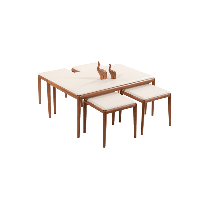 Bolivia 4+1 Beyaz+Ceviz Sehpa Seti