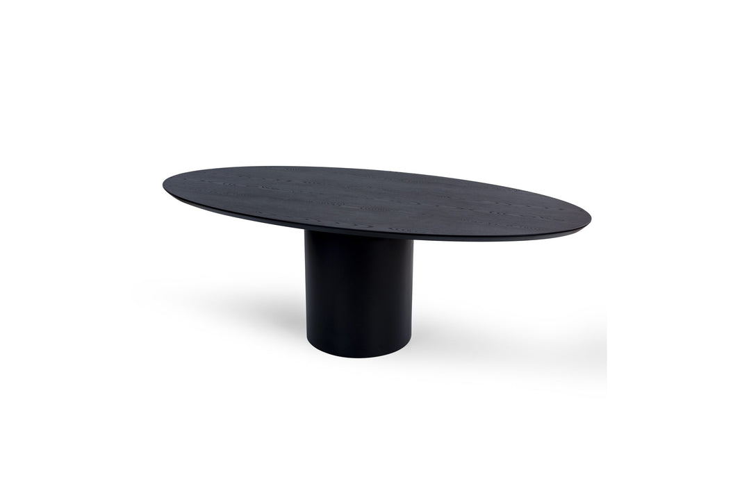 Siyah Oval Modern Yemek Masası 00003