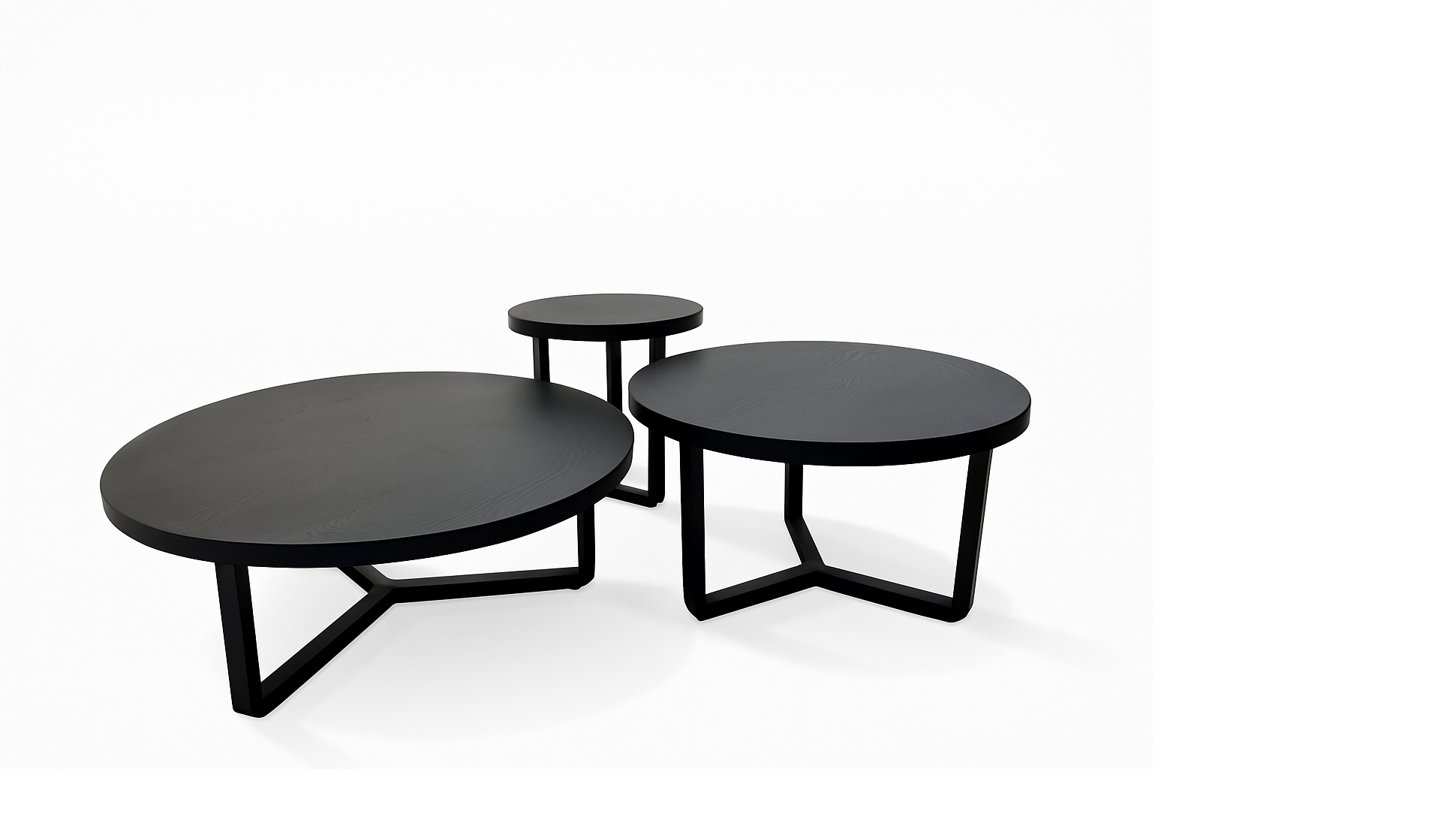 Siyah Meşe Mercedes Orta Sehpa Seti