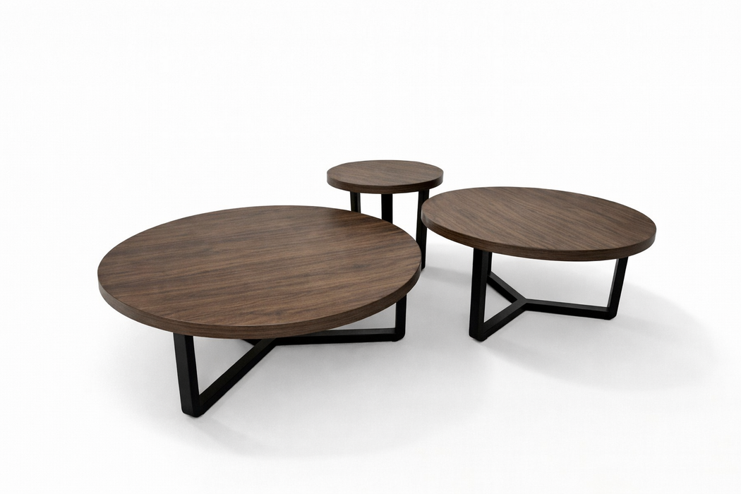 Ceviz Mercedes Orta Sehpa Seti