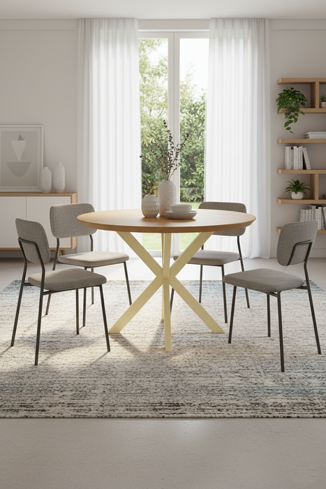 001 Yuvarlak Otantik Meşe Masa (1015)