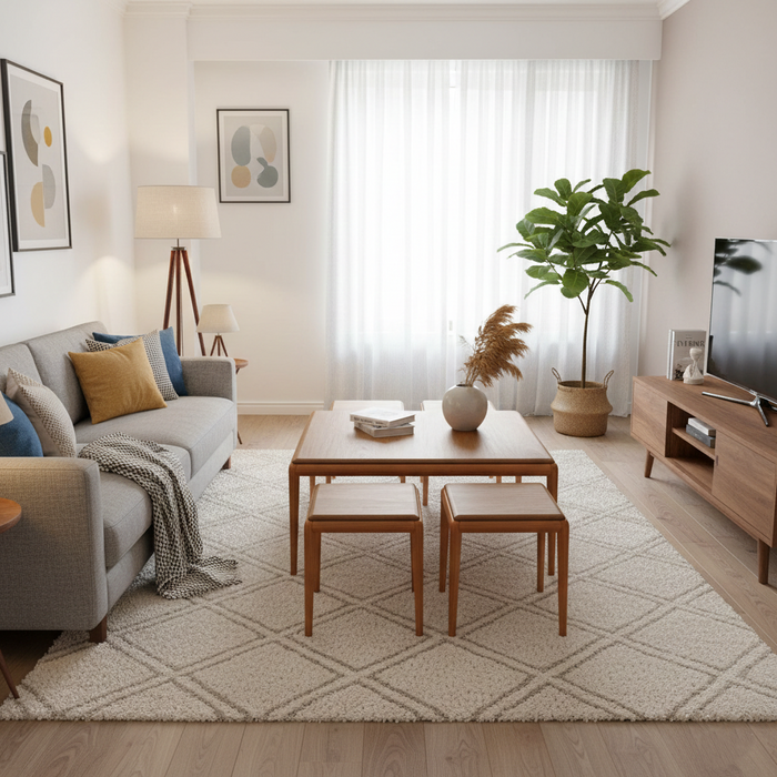 Bolivia 4+1 Ceviz Sehpa Seti