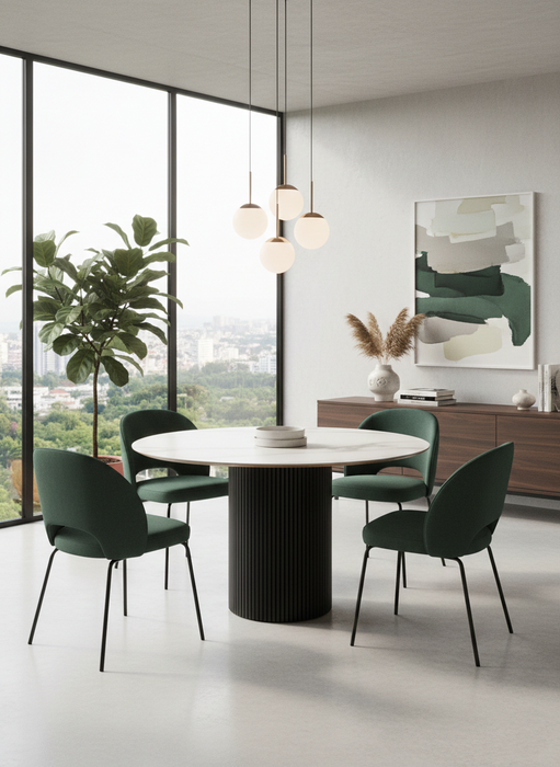 Aurora Seramik Yuvarlak Yemek Masası