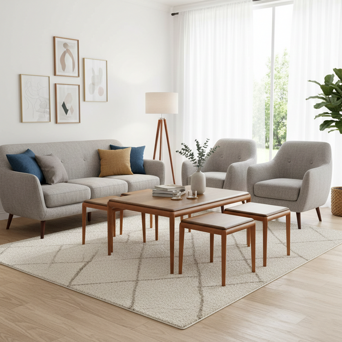 Bolivia 4+1 Ceviz Sehpa Seti