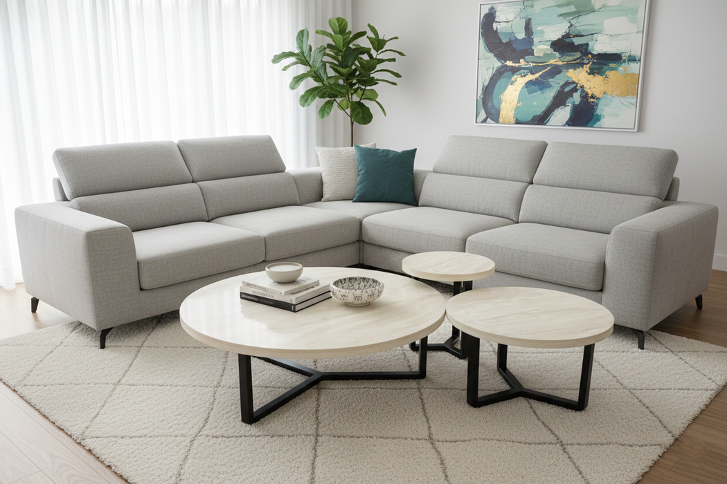 Traverten Mercedes Orta Sehpa Seti