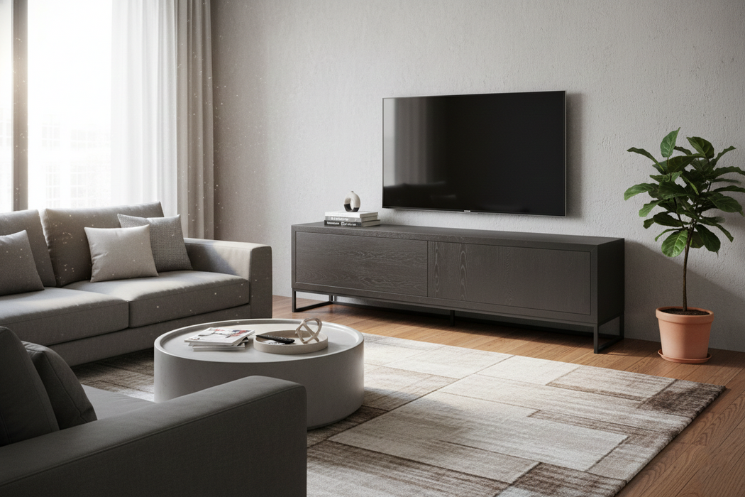 160 cm Siyah Meşe TV Ünitesi