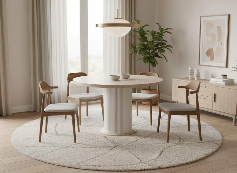 Traverten Desenli Bohem Tarz Masa