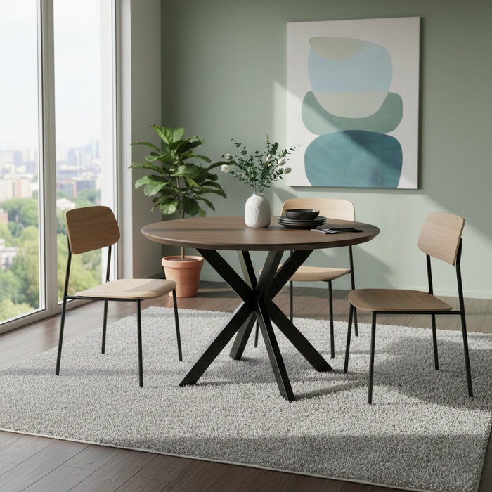 001 Yuvarlak Ceviz Masa (9005)