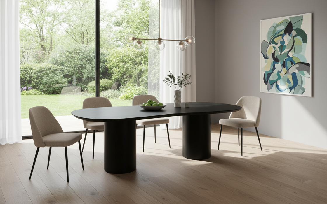 Bodrum Siyah Ahşap Masa