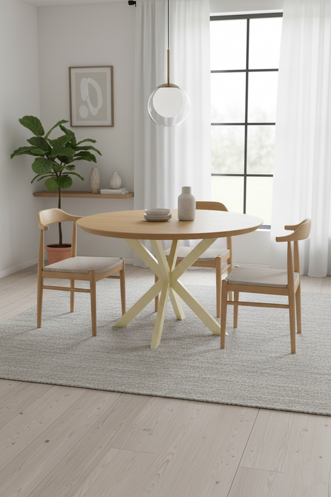 001 Yuvarlak Otantik Meşe Masa (1015)