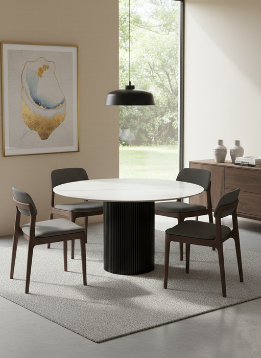 Aurora Seramik Yuvarlak Yemek Masası