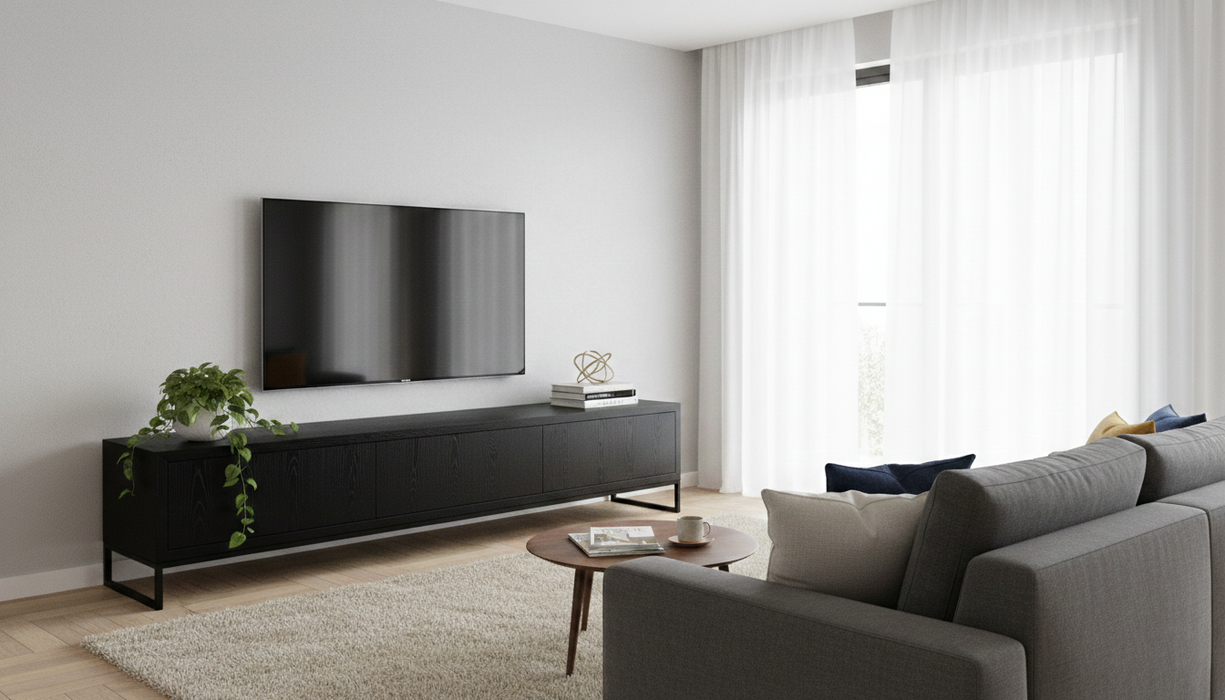 240 cm Siyah Meşe TV Ünitesi