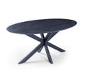 002 Oval Siyah Meşe Masa