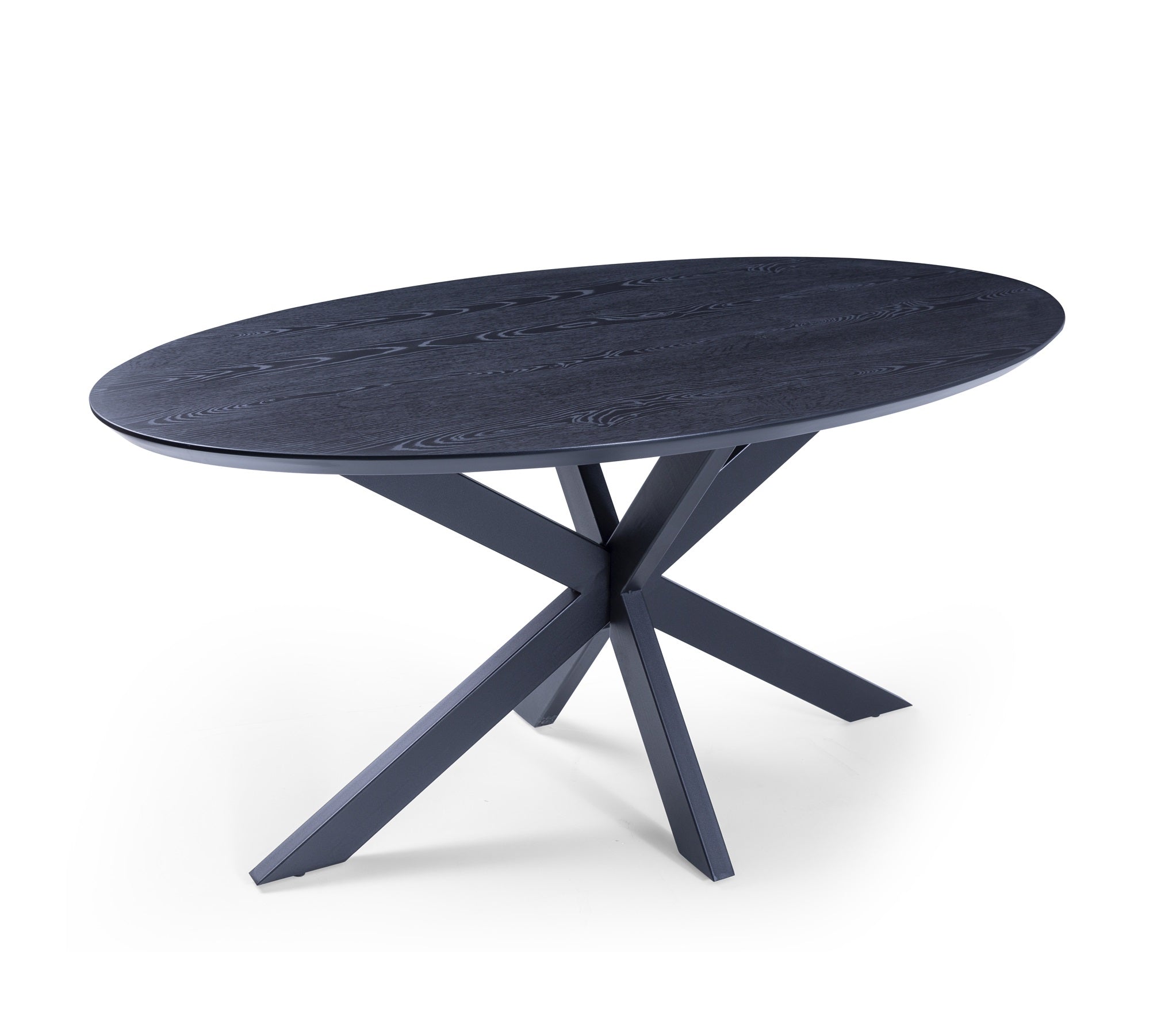 002 Oval Siyah Meşe Masa